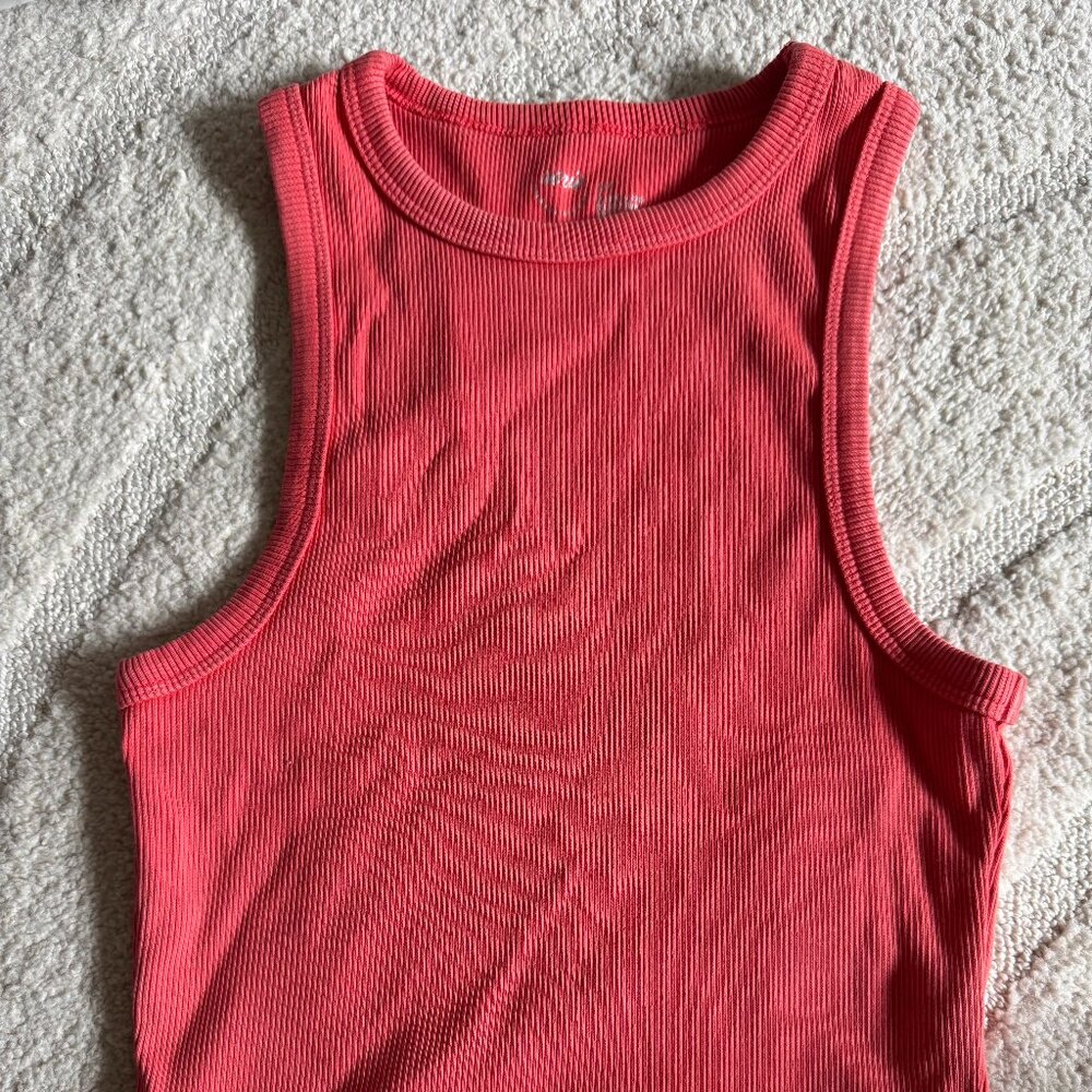 Aerie Coral Ribbed Tank Top